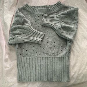 grey hole knit sweater